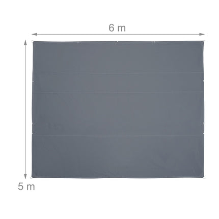 Pânză de umbră dreptunghiulară gri, protecție UV, hidrofugă