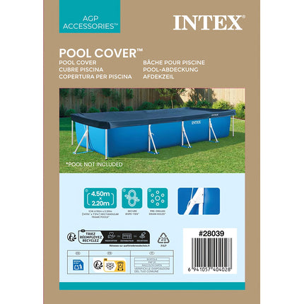 Prelată dreptunghiulară pentru piscină 450x220 cm cu orificii de scurgere