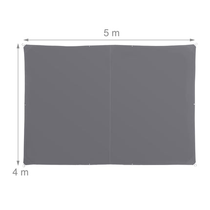 Rectangular Shade Sail, Weatherproof UV Protection, Grey