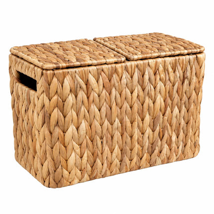 Rectangular Toilet Roll Holder for 6 Rolls, Water Hyacinth, Natural