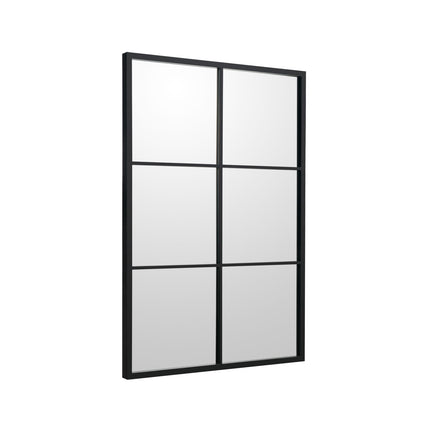 Oglindă de perete dreptunghiulară, ramă metalică, 70 x 100 cm