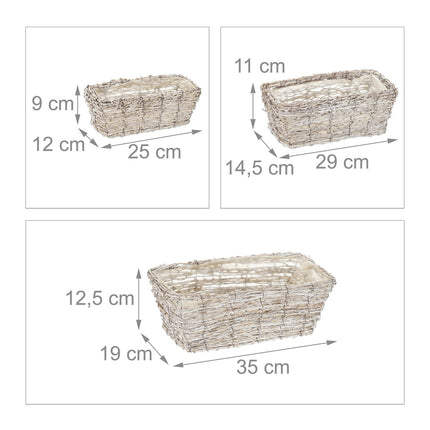 Ghiveci dreptunghiular - set de 3