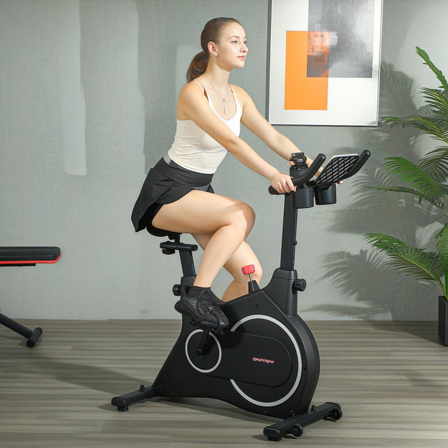 Magnetic resistance recumbent exercise bike with LCD and holder
