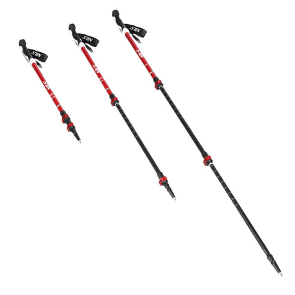 Bețe de nordic walking din aluminiu roșu, lungime reglabilă