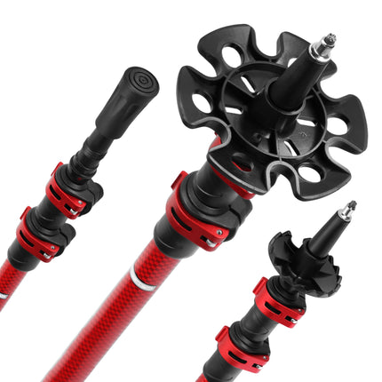 Bețe de nordic walking din aluminiu roșu, lungime reglabilă