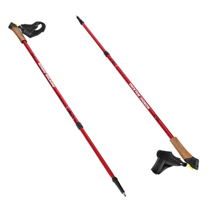 Bețe roșii de nordic walking, reglabile, ușoare
