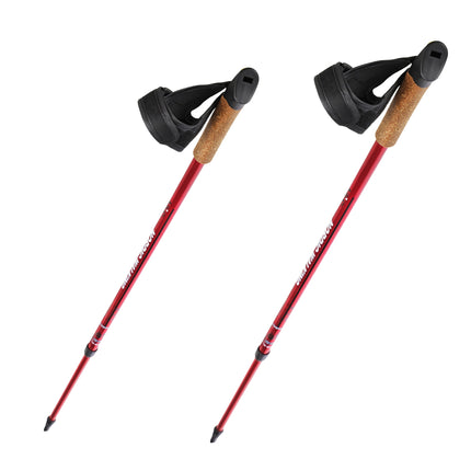 Bețe roșii de nordic walking, reglabile, ușoare