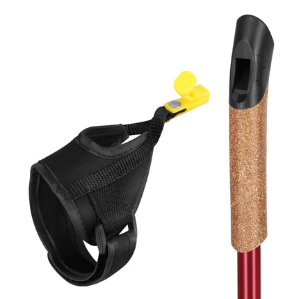 Bețe roșii de nordic walking, reglabile, ușoare