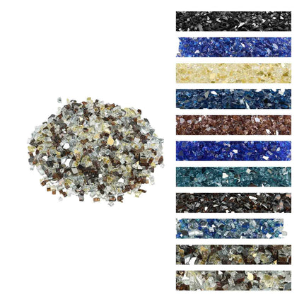 Reflective Fire Pit Glass, 10 lb, 1/2 in, Copper Mix