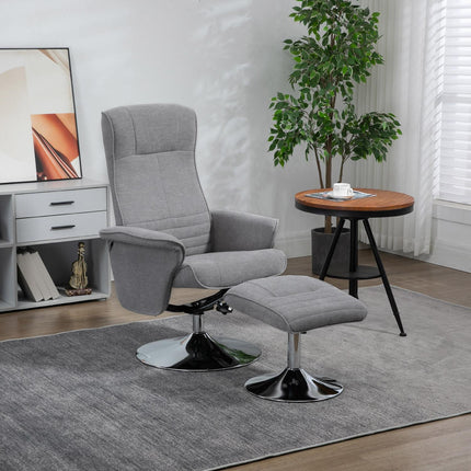 Velvet Gray Reclining TV chair, Swivel, Supports 150 kg