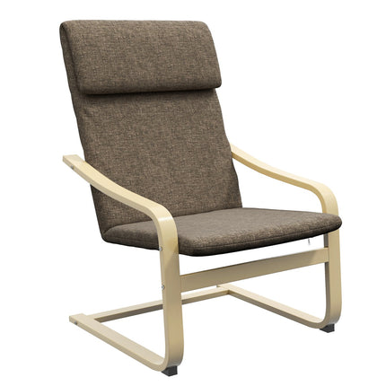 Brown linen-look relaxation rocking chair with cushion