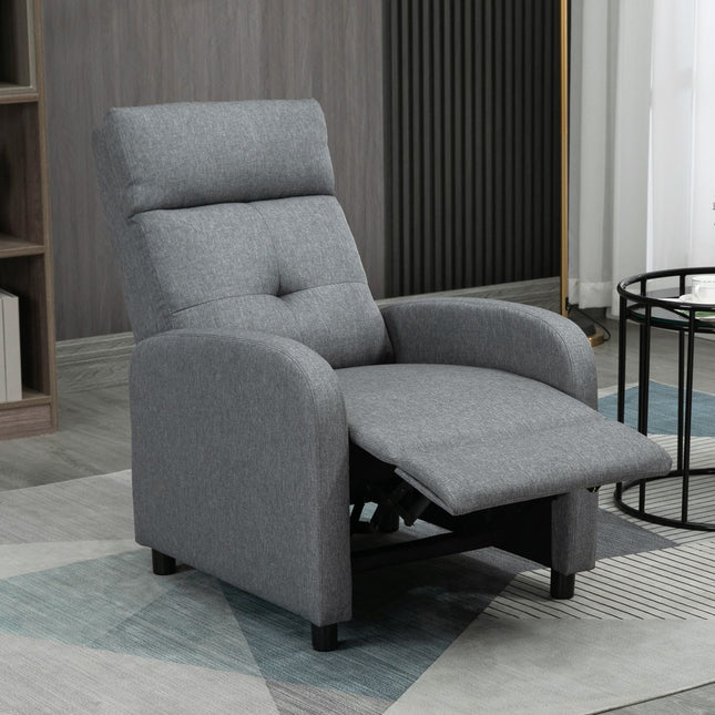 Recliner with Pocket Springs, 150kg, Gray Linen