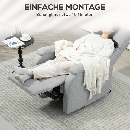 Gray armchair, linen upholstery, 150 kg capacity