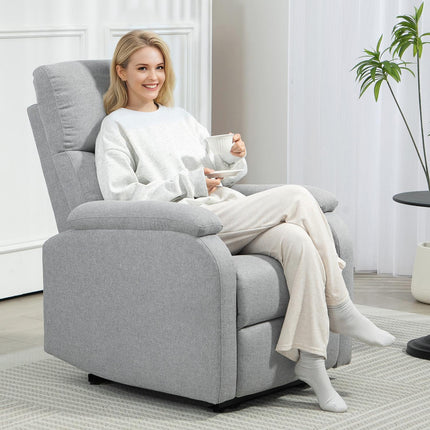 Gray armchair, linen upholstery, 150 kg capacity