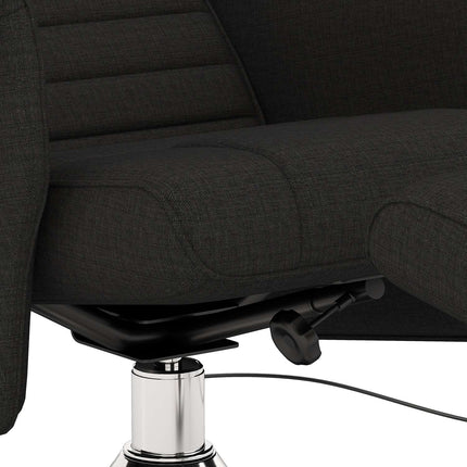 Scaun de relaxare cu taburet, scaun de masaj rotativ cu funcție de înclinare, masaj cu vibrații în 8 puncte, scaun TV electric cu telecomandă, aspect lenjerie, oțel, negru