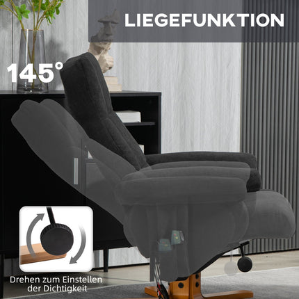 Electric massage chair with footstool, black