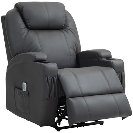 Scaun de relaxare cu functie de masaj, scaun TV electric cu functie de inclinare, fotoliu de masaj cu telecomanda, suport pentru pahare
