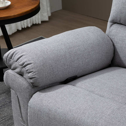 Light gray recliner with 165° tilt & foldable footrest