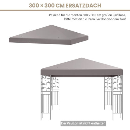 Capac pentru baldachin de schimb, 300x300 cm, impermeabil, gri