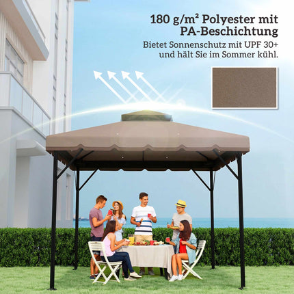 Copertină de schimb pentru foișor 3x3m, poliester UPF 30+