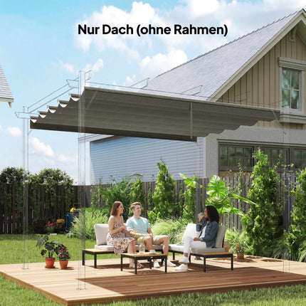 Copertină de schimb pentru pergolă 3x3m, gri deschis, poliester