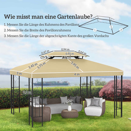 Copertină de schimb pentru pavilion 3x4m, hidrofugă, bej