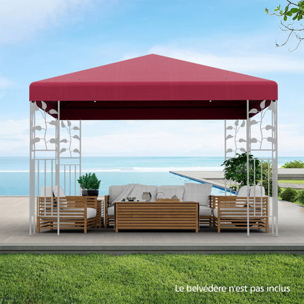 Copertină de schimb pentru foișor 300x300 cm, poliester, culoare vișinie