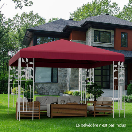 Copertină de schimb pentru foișor 300x300 cm, poliester, culoare vișinie