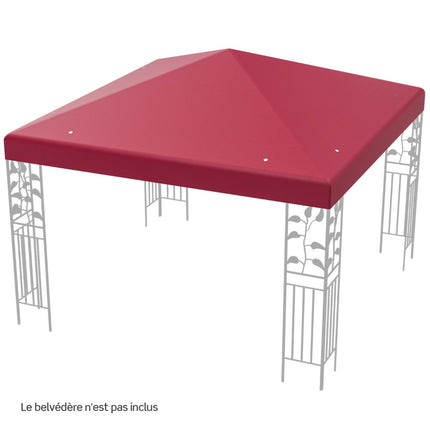 Copertină de schimb pentru foișor 300x300 cm, poliester, culoare vișinie