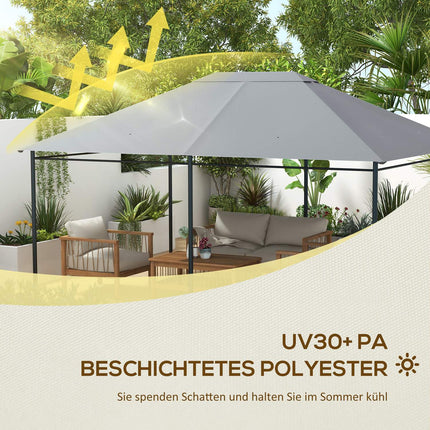 Light gray pavilion roof replacement 4x3m, UV 30+, water repellent