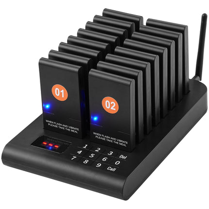 Restaurant Pager System, 16 Guest Pagers, 500m Range