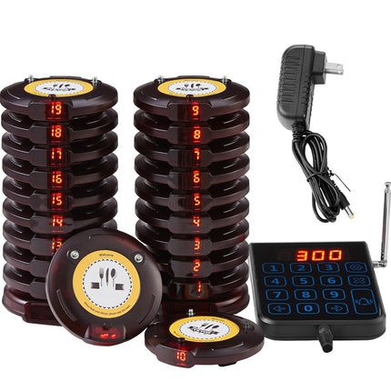 Restaurant Pager System, 500m Range, 20 Buzzers, Vibration And Flash