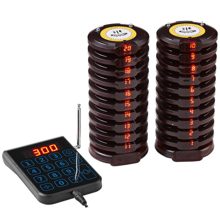 Restaurant Pager System, 500m Range, 20 Buzzers, Vibration And Flash