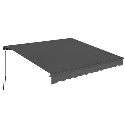 Copertină retractabilă, 10m², gri închis, manivelă manuală