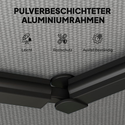 Copertină retractabilă, 10m², gri închis, manivelă manuală