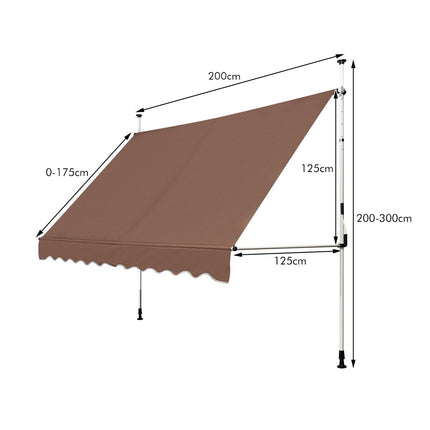 Copertina retractabilă 200 cm, fără găurire, rezistentă la UV, reglabilă