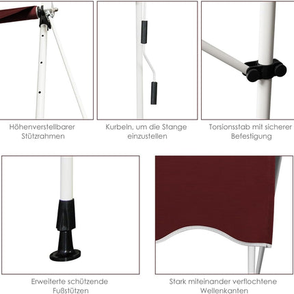 Copertina retractabila 200 cm, rezistenta la UV, inaltime reglabila