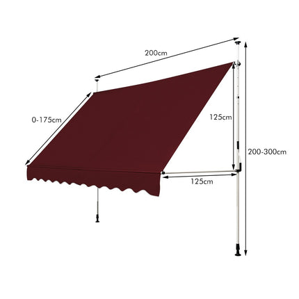 Copertina retractabila 200 cm, rezistenta la UV, inaltime reglabila