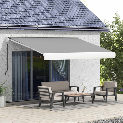 Copertină retractabilă, 395x300 cm, telecomandă și manuală