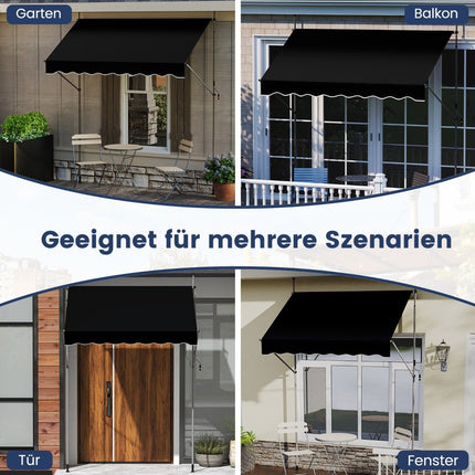 Copertina retractabilă, fără găurire, înălțime reglabilă, 250 cm, negru