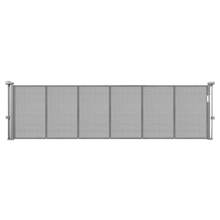 Retractable Baby Gate, 110 in Wide, 34 in Tall, Gray