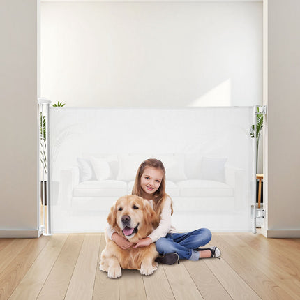 Retractable Baby Gate 1450mm Wide, 980mm Tall, Lock