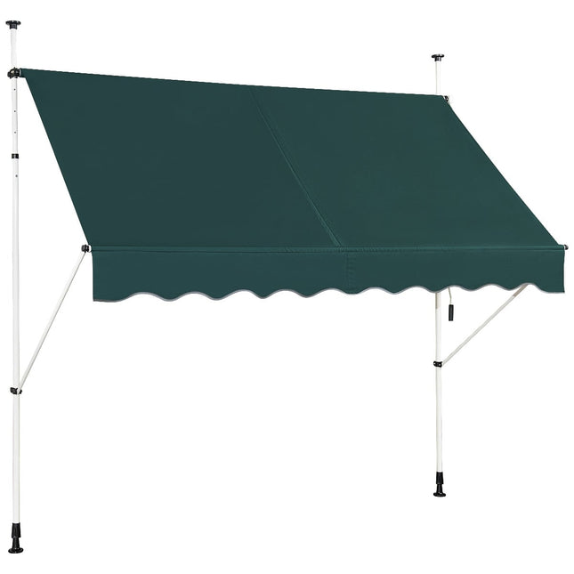 Copertină retractabilă pentru balcon, 250 cm, rezistentă la UV, verde