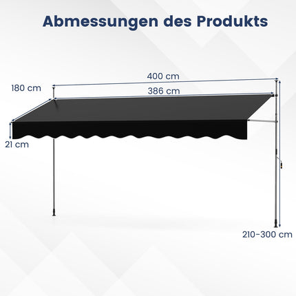 Copertina retractabilă pentru balcon, fără găurire, înălțime reglabilă, protecție UV
