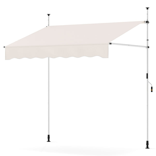 Copertina retractabilă pentru balcon, fără găurire, rezistentă la UV, 200 cm