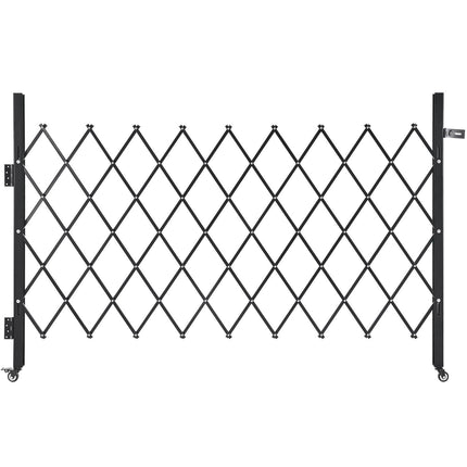 Retractable Folding Security Gate, Lockable Steel 190x131 cm