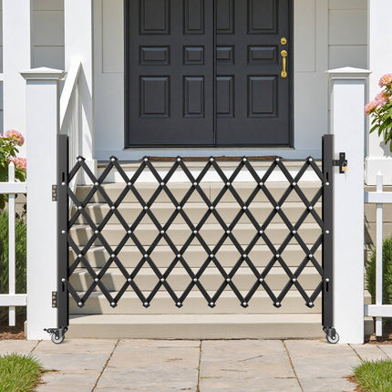 Retractable Folding Security Gate, Steel, 170 x 131 cm