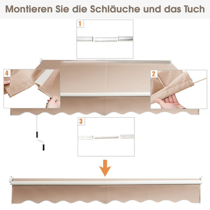 Copertina de exterior retractabila, poliester rezistent la apa, 295x250 cm, bej