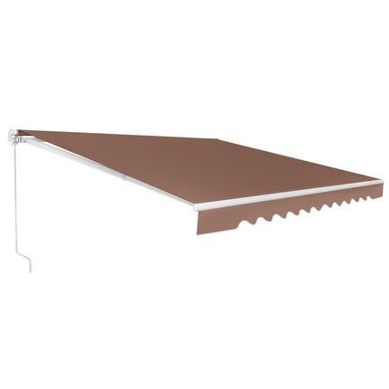 Retractable Patio Awning, Aluminum, 3.6m x 3m, Brown