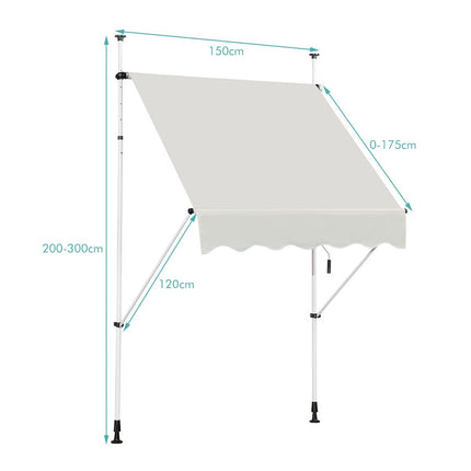 Copertina Parasolar Retractabila, Reglabila 250x120 cm, Bej